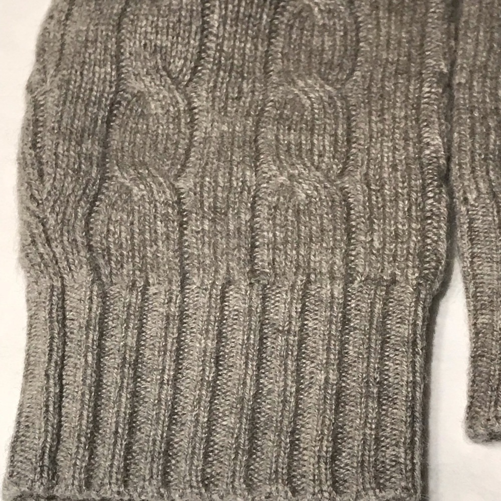 Ralph Lauren Black Label Cable Knit Crewneck Cashmere Sweater Small Gray - Picture 6 of 8